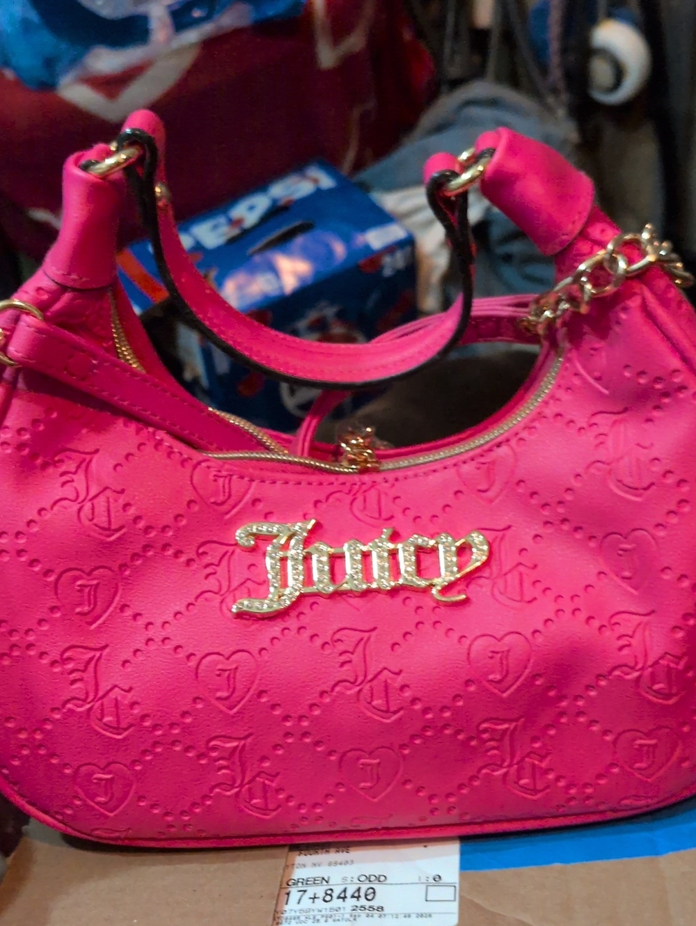 Juicy Couture Hot Pink Quilted Logo Shoulder Purse